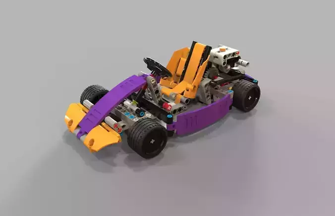 Lego kart Low-poly 3D model