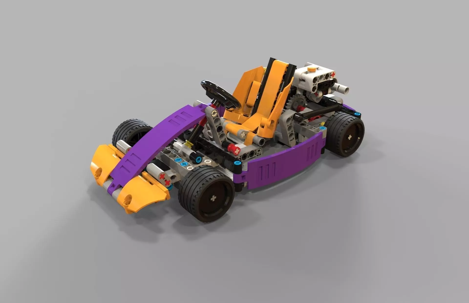 Lego kart Low-poly 3D model_0