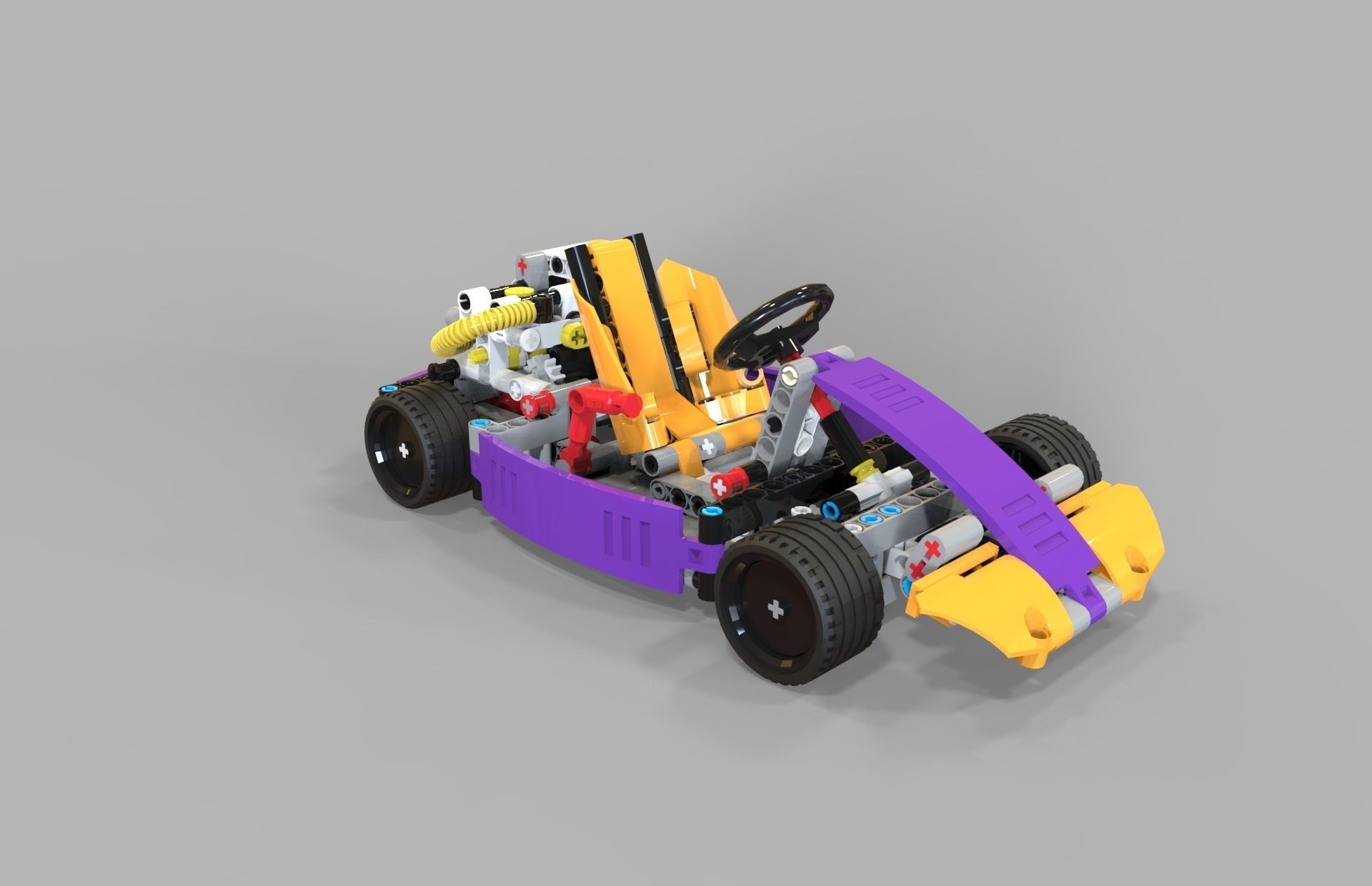 Lego kart Low-poly 3D model_5