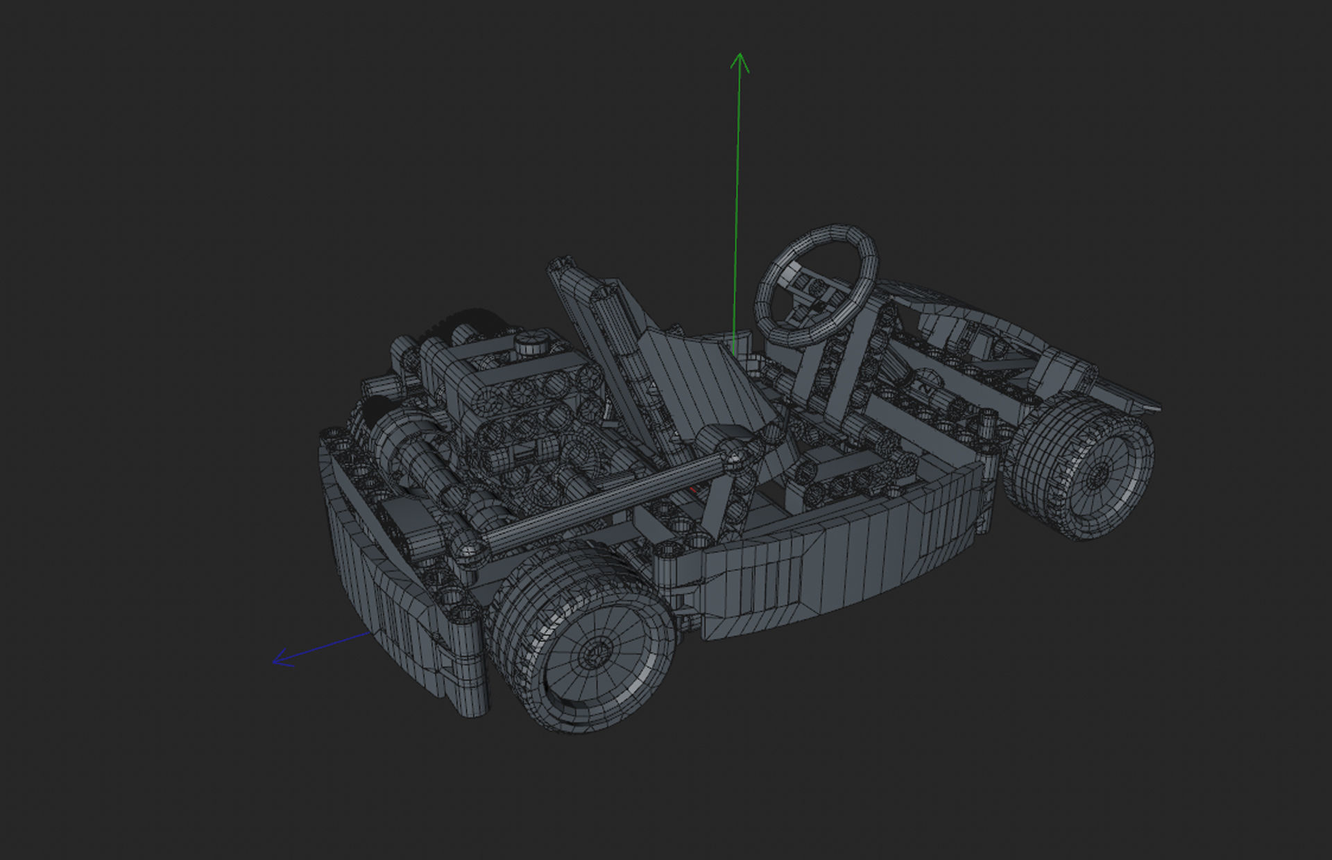 Lego kart Low-poly 3D model_9