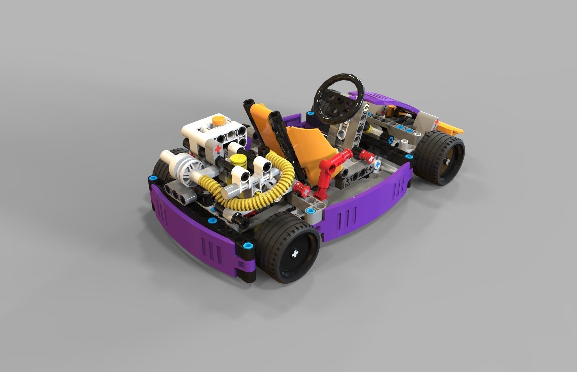 Lego kart Low-poly 3D model_3