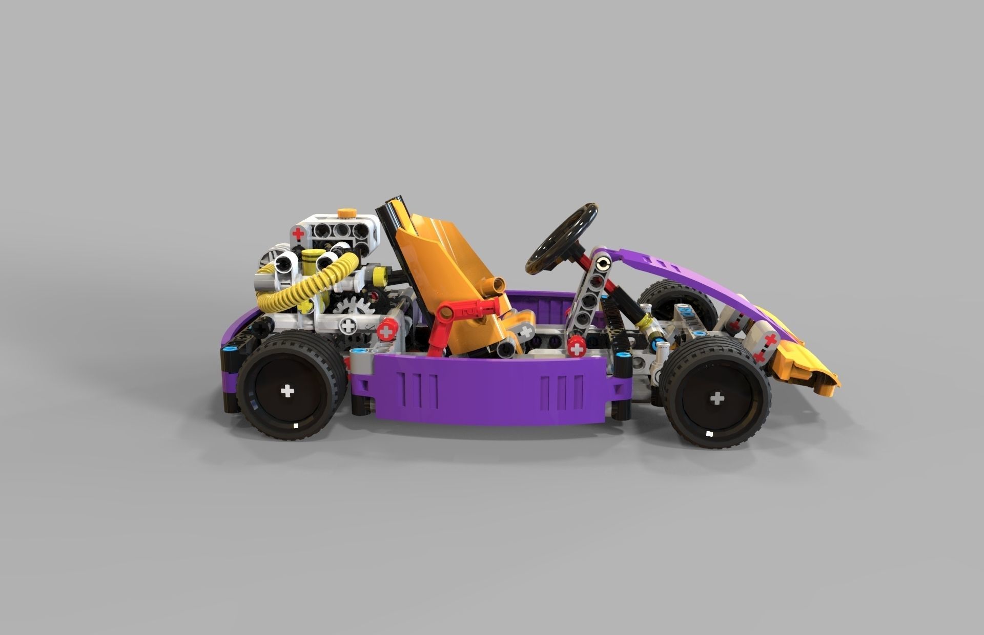 Lego kart Low-poly 3D model_4