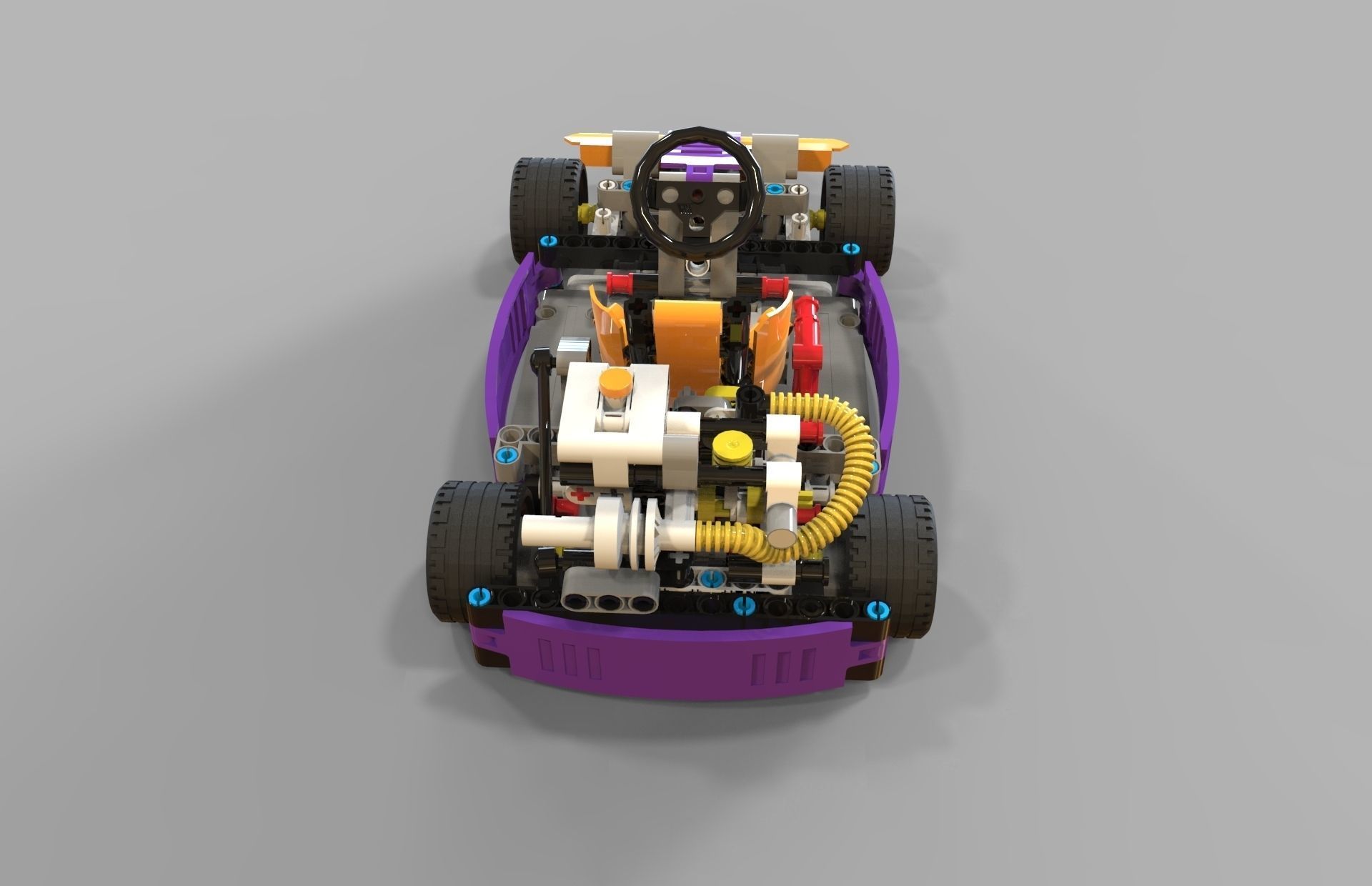 Lego kart Low-poly 3D model_7