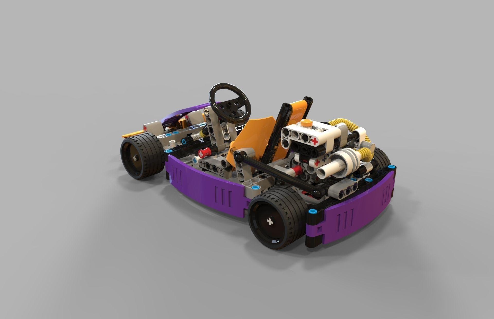 Lego kart Low-poly 3D model_2
