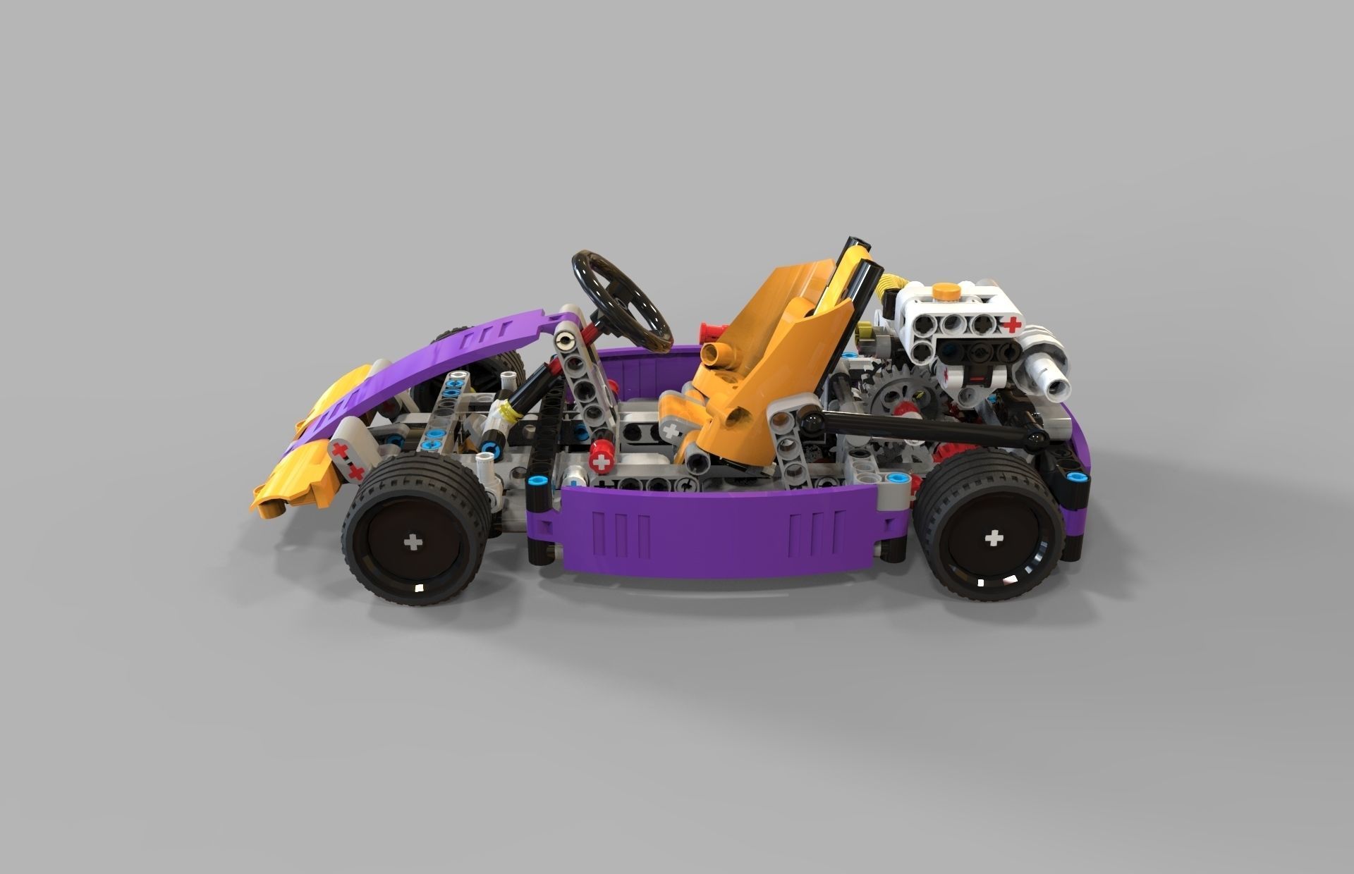 Lego kart Low-poly 3D model_1