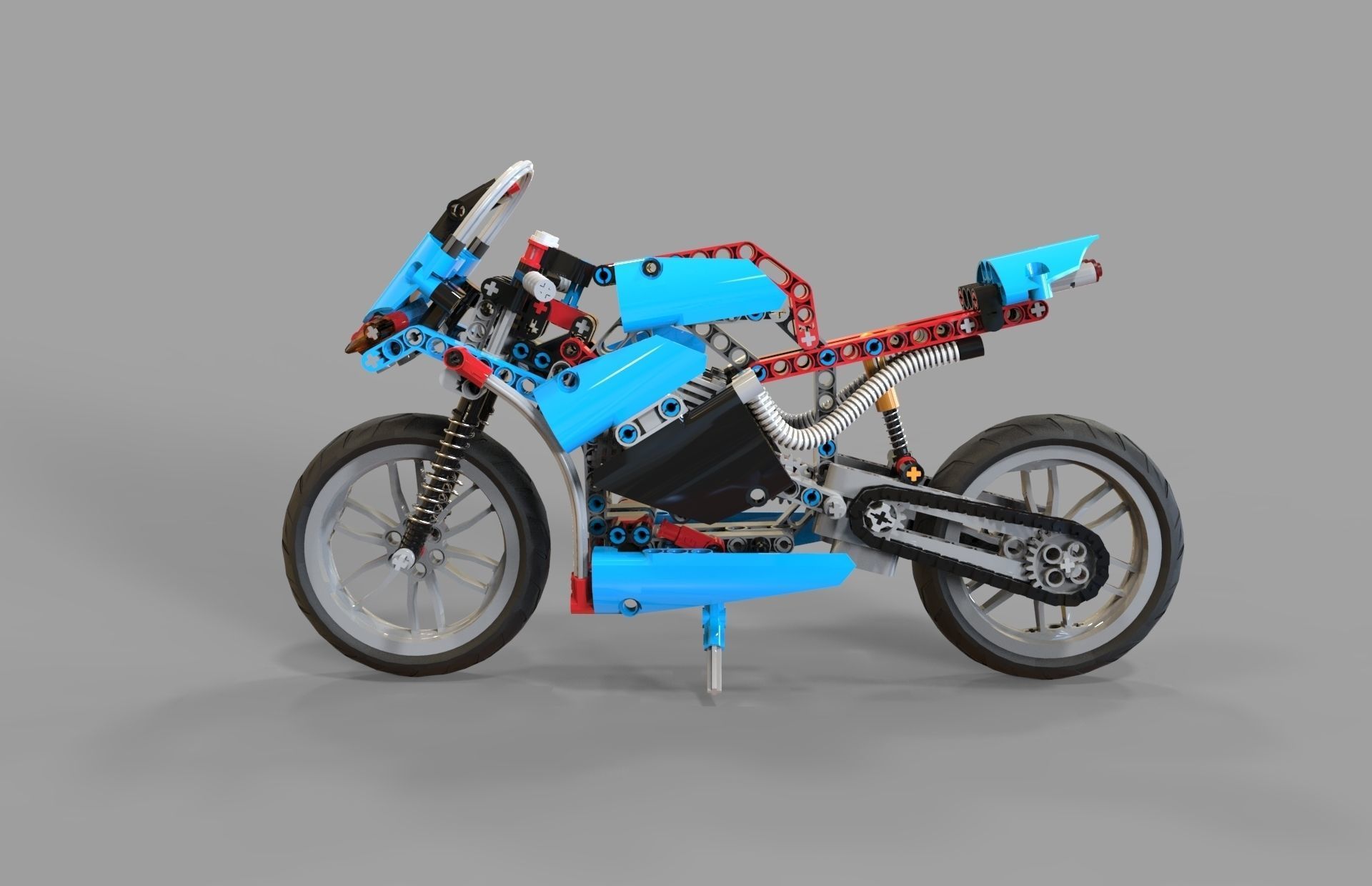 Lego Motorcycles Low-poly 3D model_1