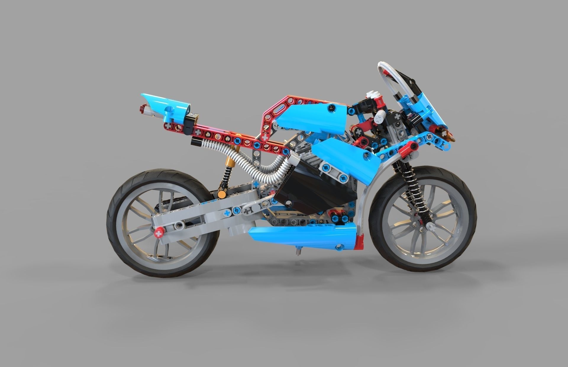 Lego Motorcycles Low-poly 3D model_4