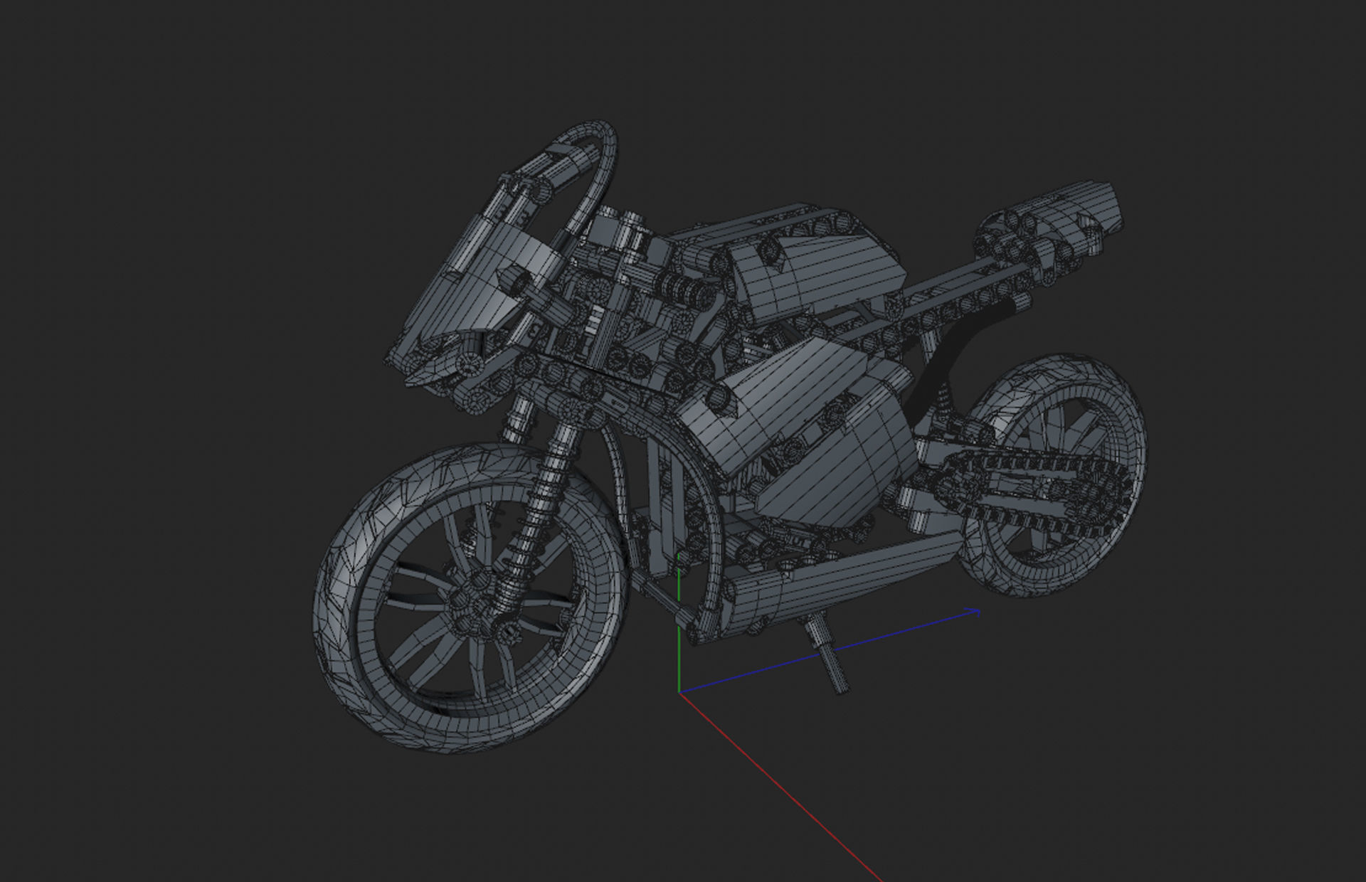 Lego Motorcycles Low-poly 3D model_9