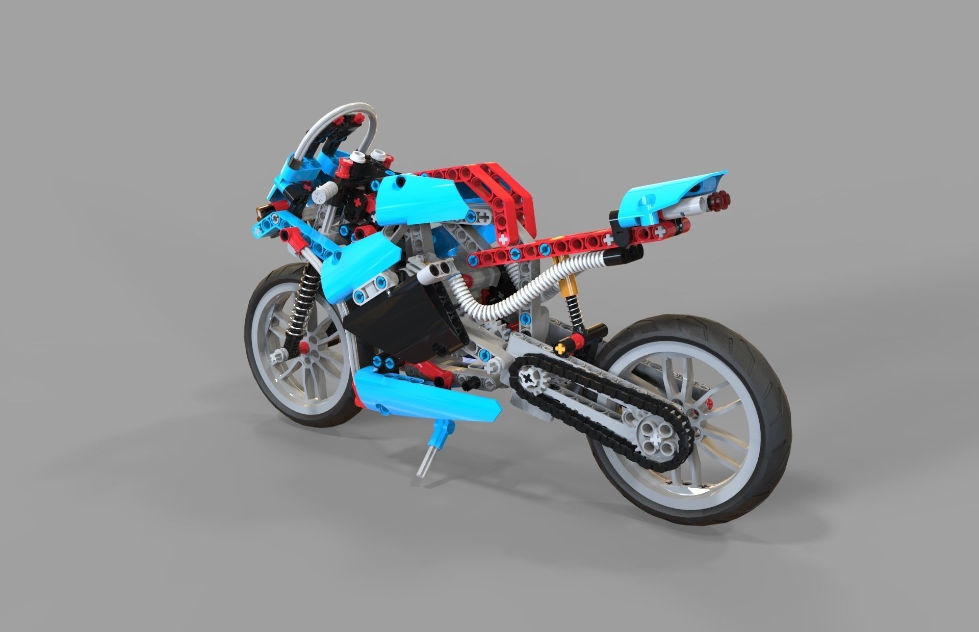 Lego Motorcycles Low-poly 3D model_2