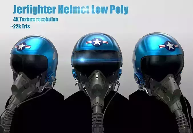 JerFighter Helmet Low-poly 3D model
