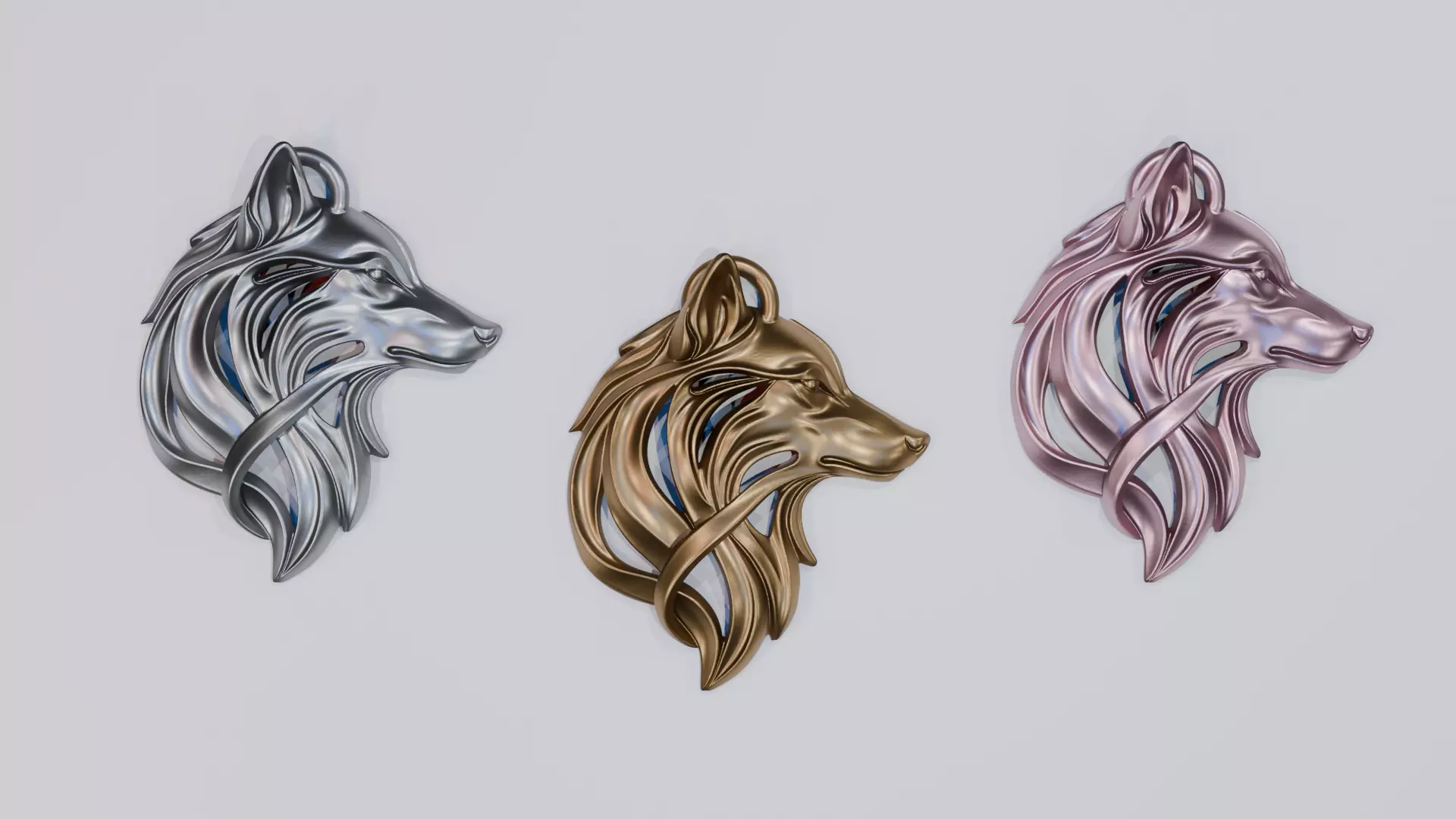 Wolf pendant 3D print model