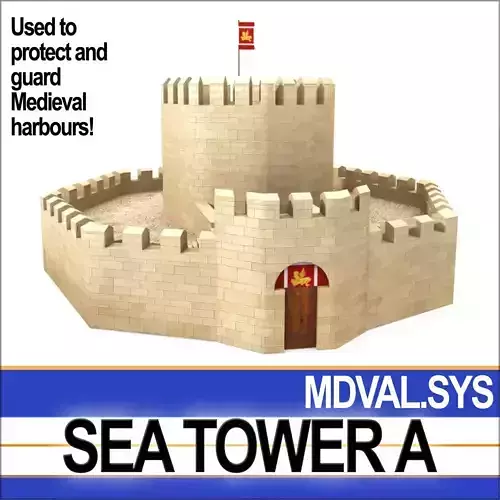 Medieval Sea Tower A 3D model