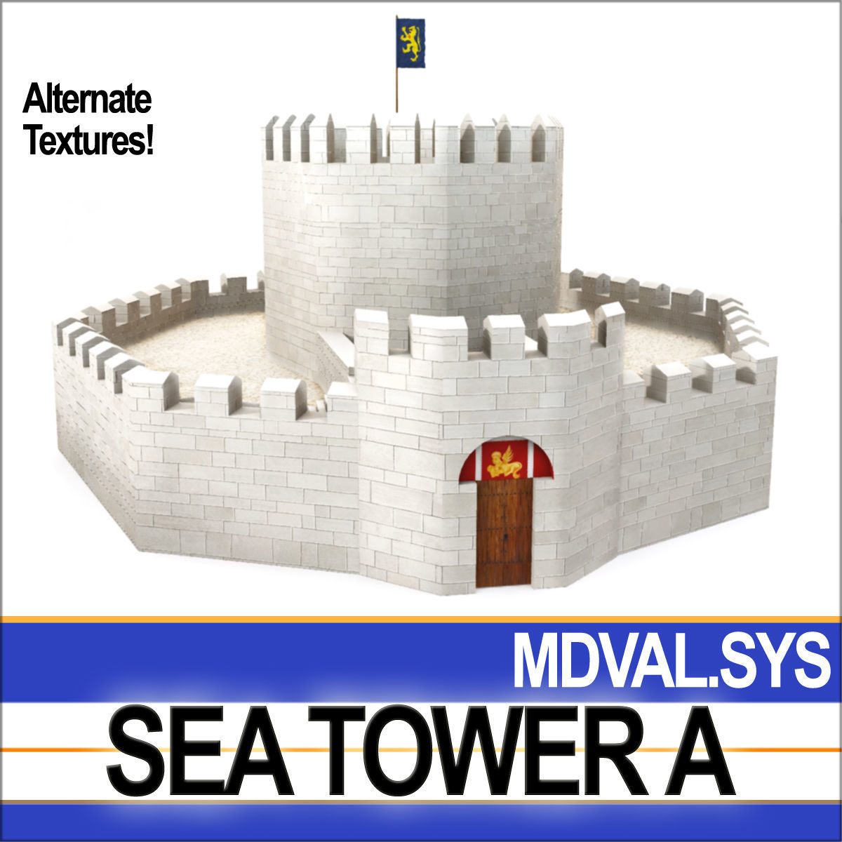 Medieval Sea Tower A 3D model_1