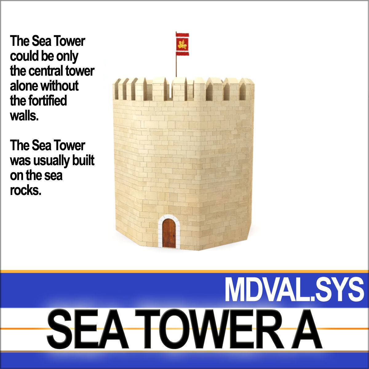 Medieval Sea Tower A 3D model_2