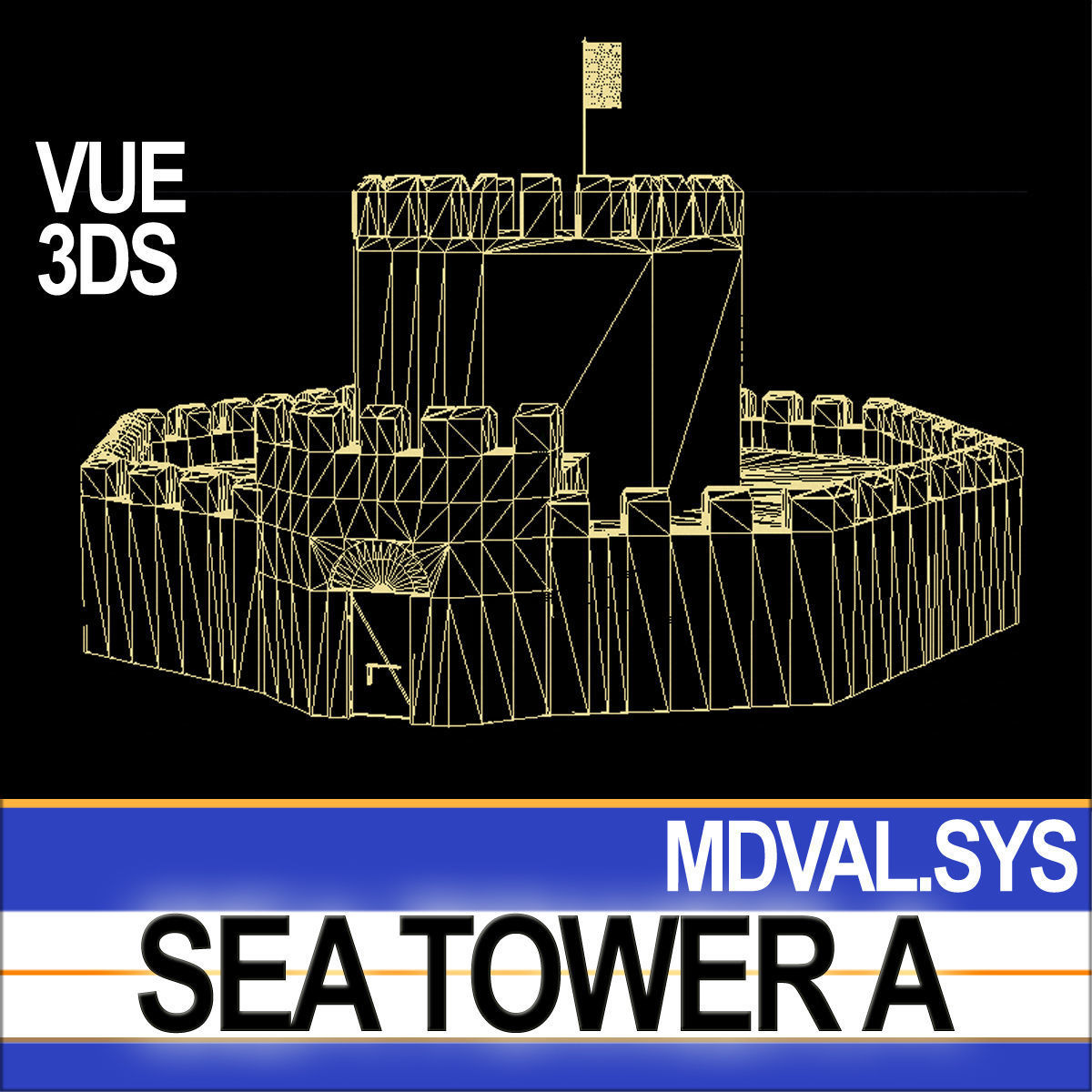 Medieval Sea Tower A 3D model_8