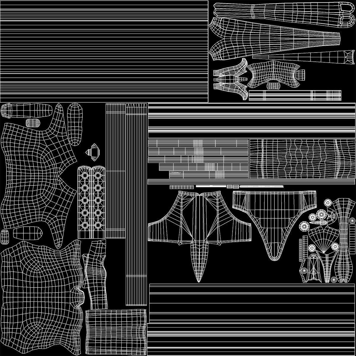 crossbow bow and arrow Low-poly 3D model_11