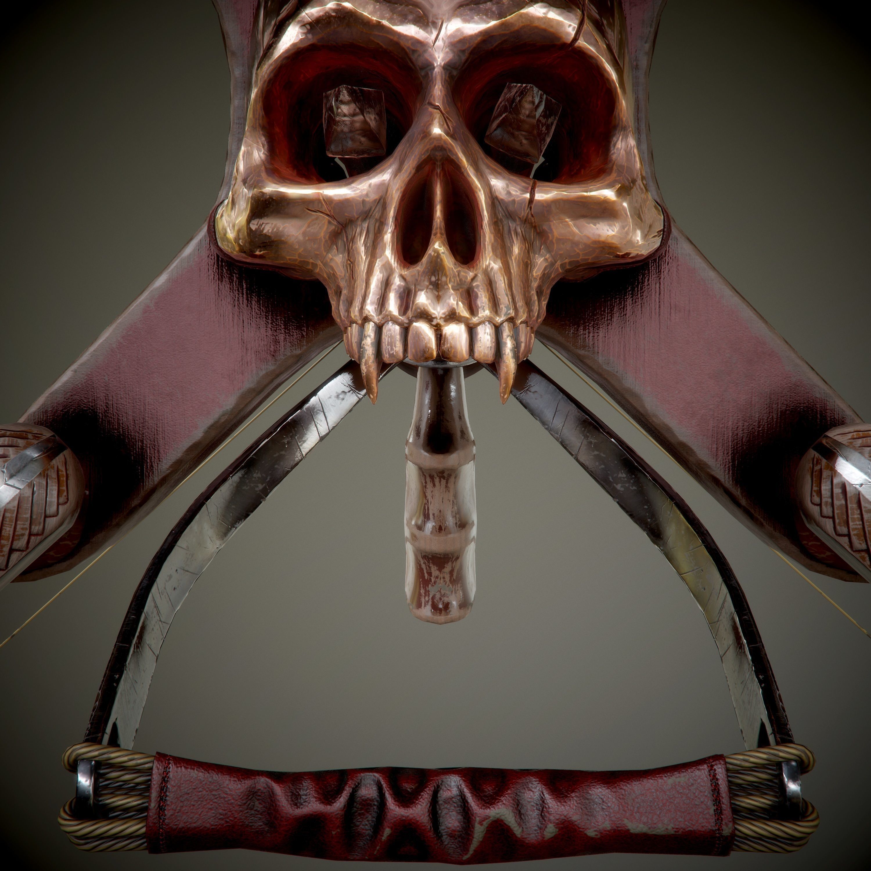 crossbow bow and arrow Low-poly 3D model_31