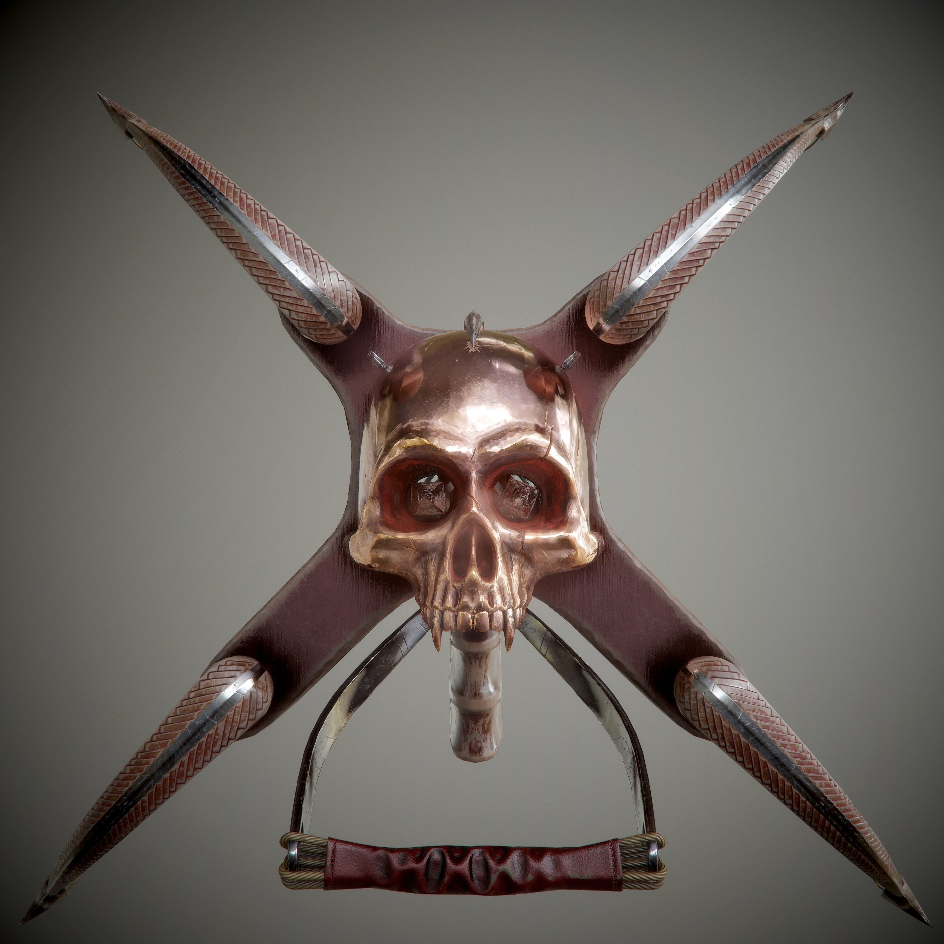 crossbow bow and arrow Low-poly 3D model_30