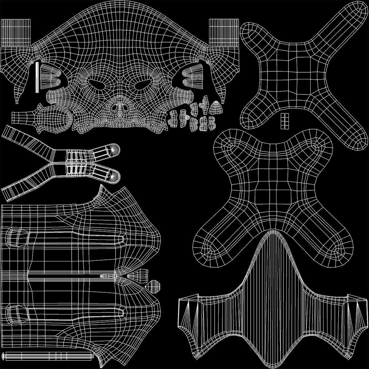 crossbow bow and arrow Low-poly 3D model_10