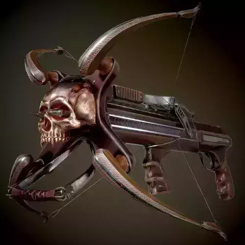 crossbow bow and arrow Low-poly 3D model