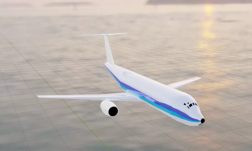 7N7-200 Style Twin-Engine T-Tail Jet - Custom Plane Low-poly 3D model