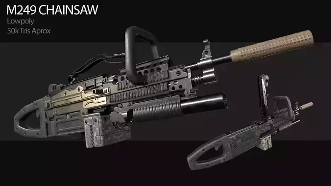 M249 Chainsaw Low-poly 3D model