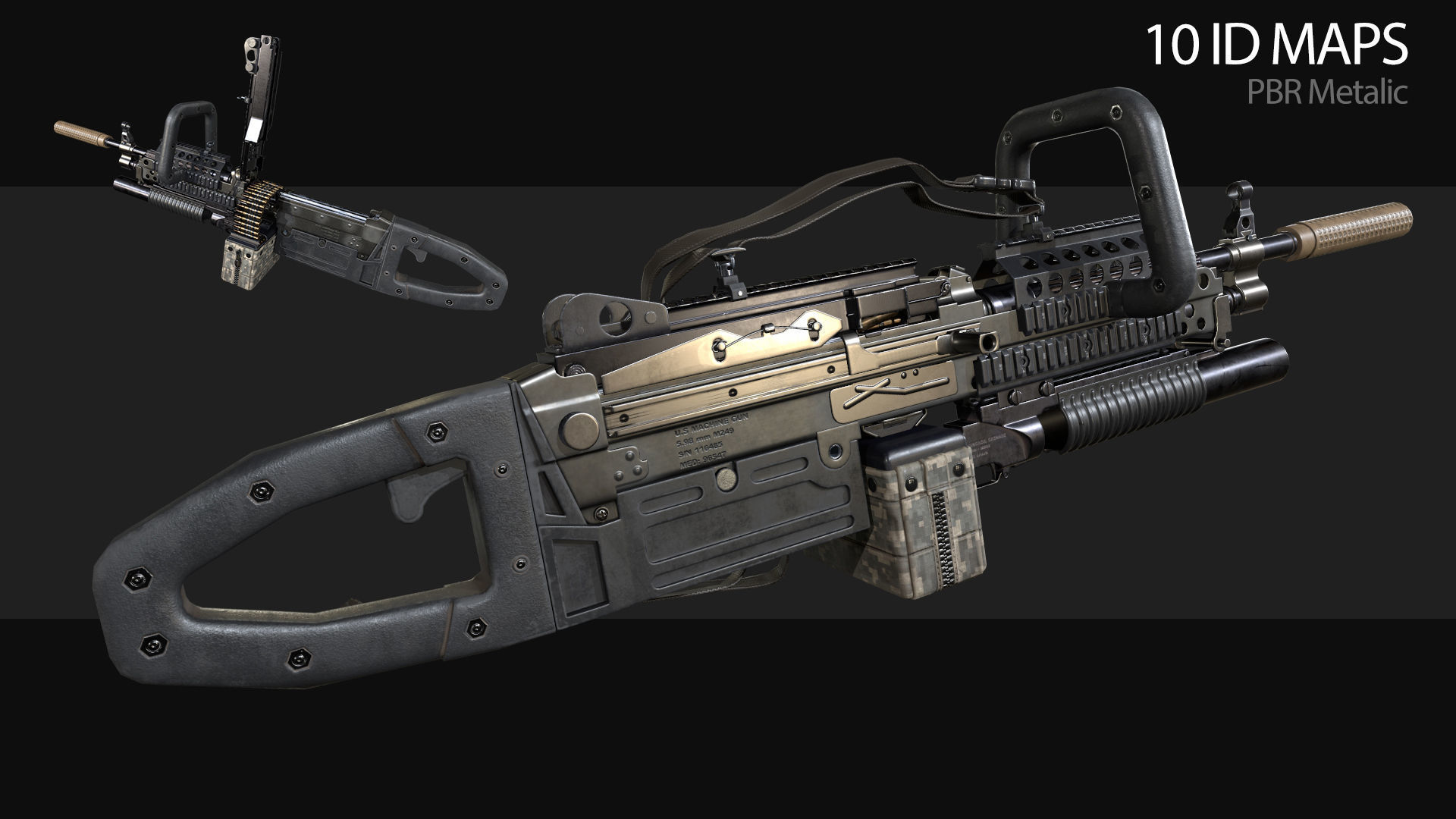 M249 Chainsaw Low-poly 3D model_1