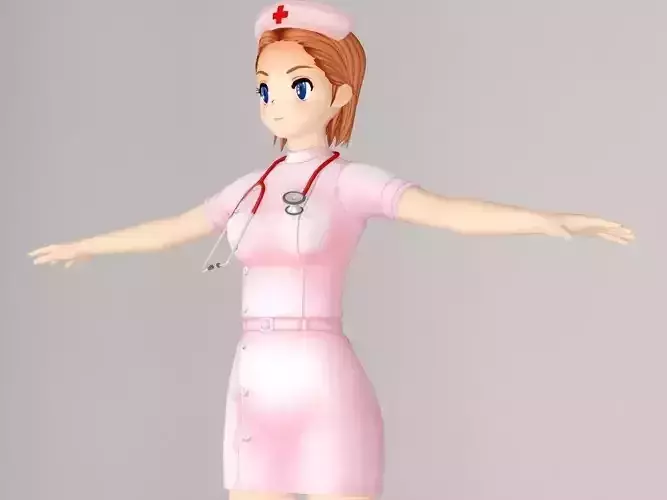 T pose nonrigged model of Yori anime girl 