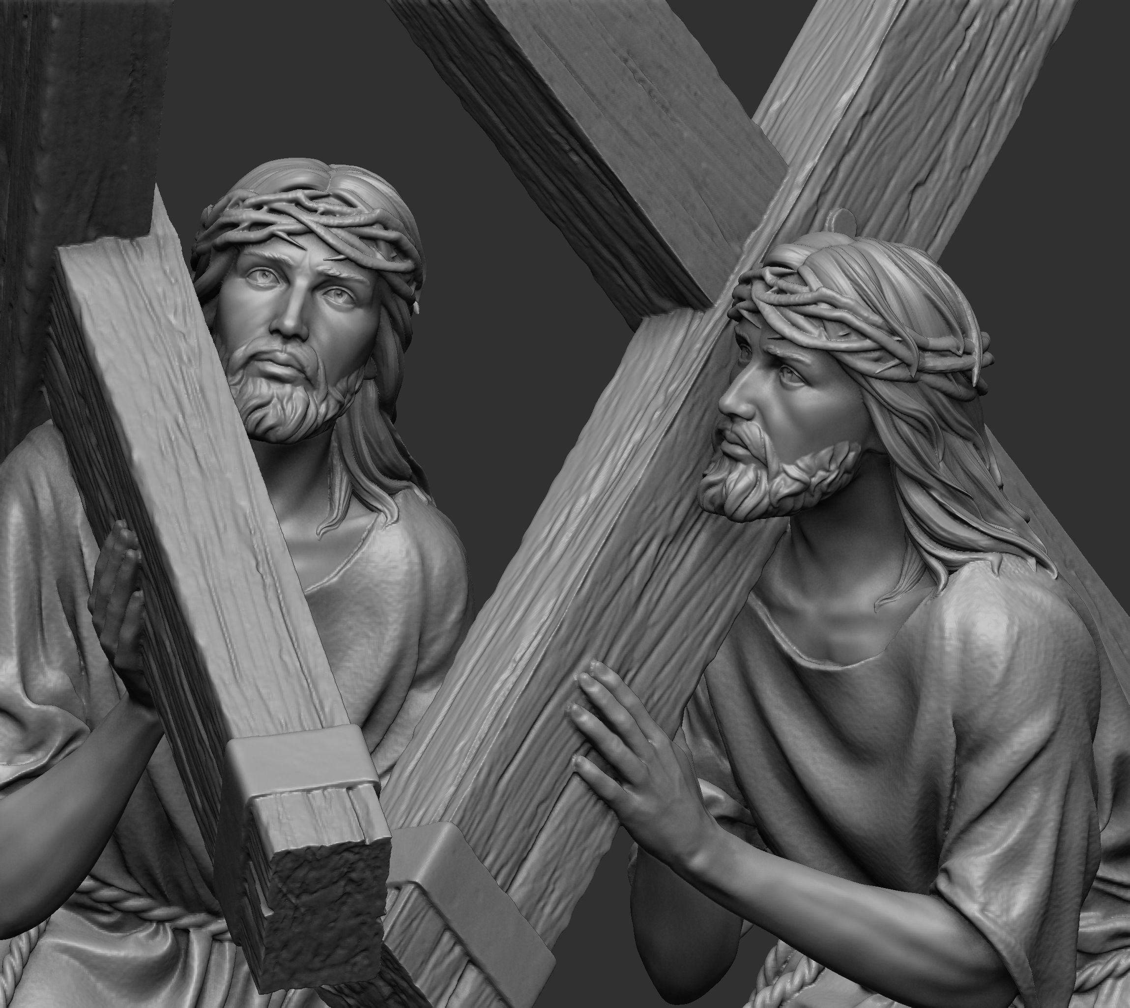 Jesus Carrying The Cross 3D print model_5