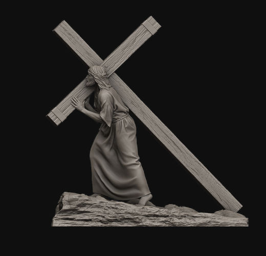 Jesus Carrying The Cross 3D print model