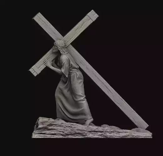 Jesus Carrying The Cross 3D print model