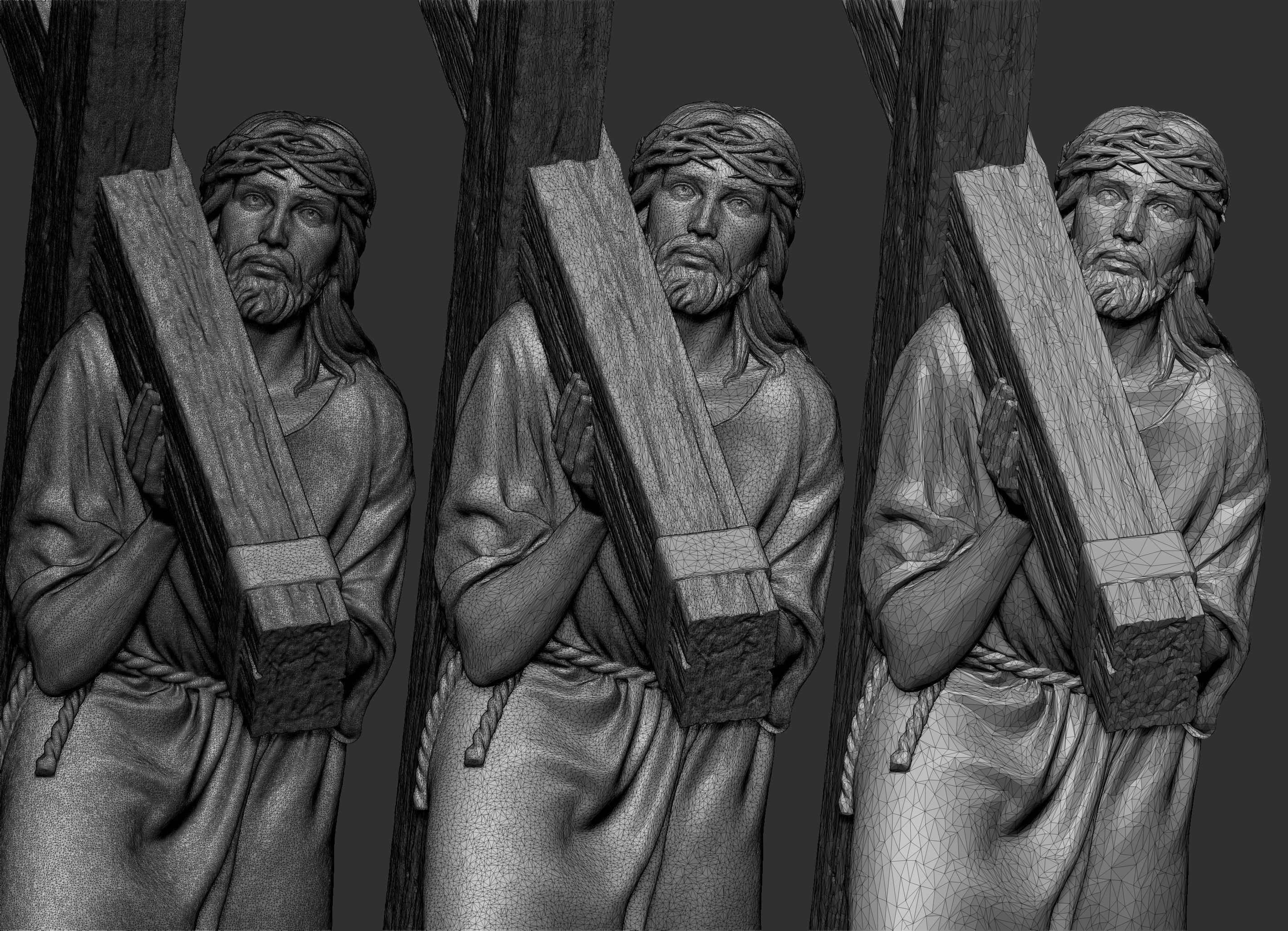 Jesus Carrying The Cross 3D print model_10