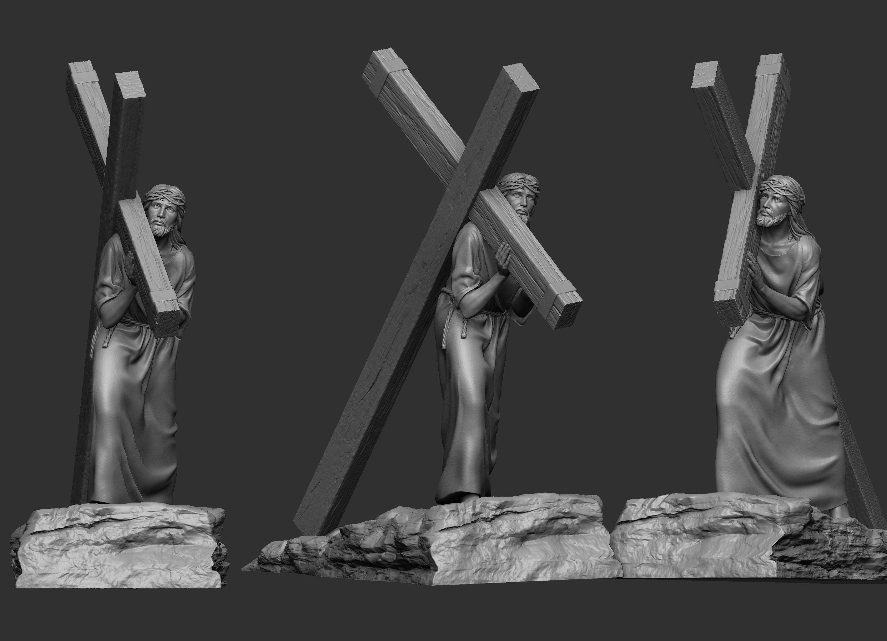 Jesus Carrying The Cross 3D print model_6