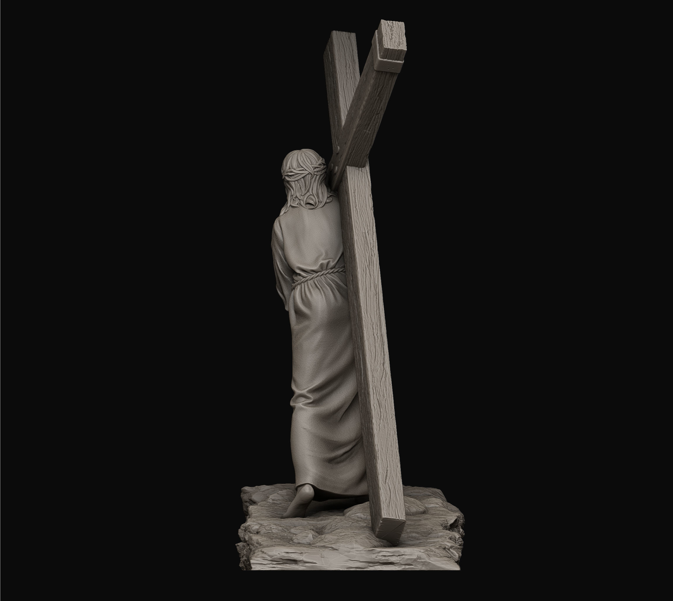 Jesus Carrying The Cross 3D print model_2