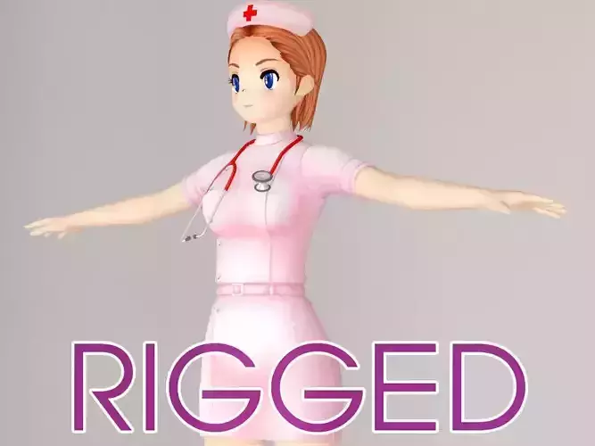 T pose rigged model of Yori anime girl