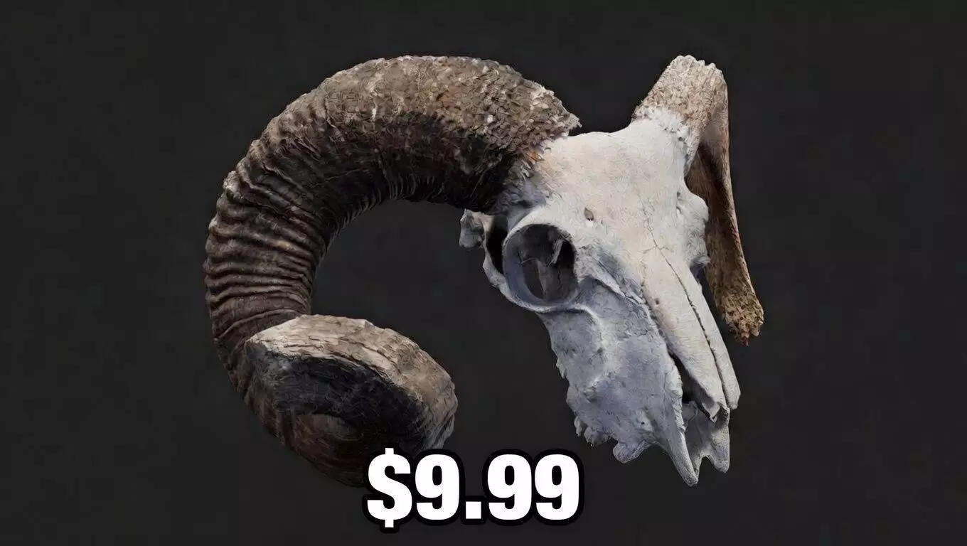 Ram Skull Pendant 3D print model