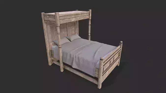 Medieval Environment Props 1 Bedroom Furniture Pack Low-poly 3D model 4