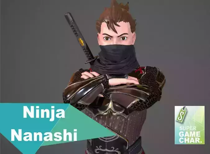 Ninja Nanashi Low-poly 3D model