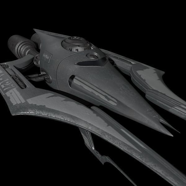 Fighter Spaceship 3D model_1