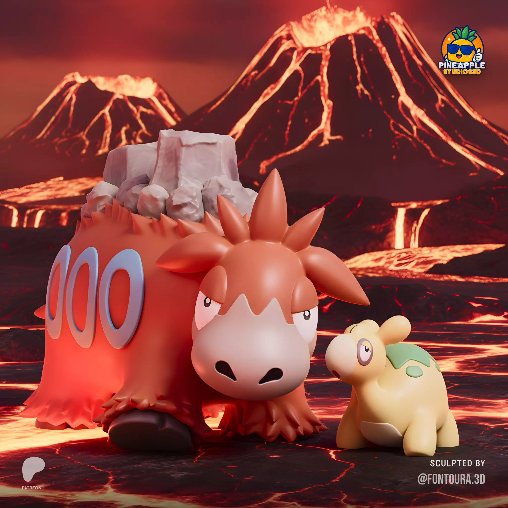 Pokemon - Numel and Camerupt 3mf 3D print model