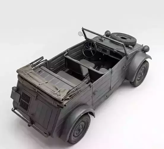 Volkswagen Kubelwagen Typ 82 Low-poly 3D model 6