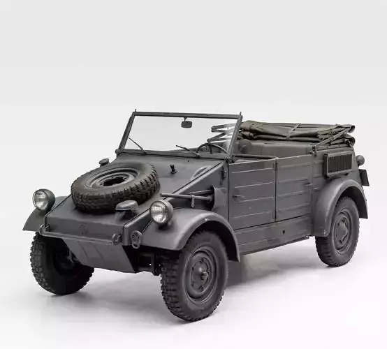 Volkswagen Kubelwagen Typ 82 Low-poly 3D model
