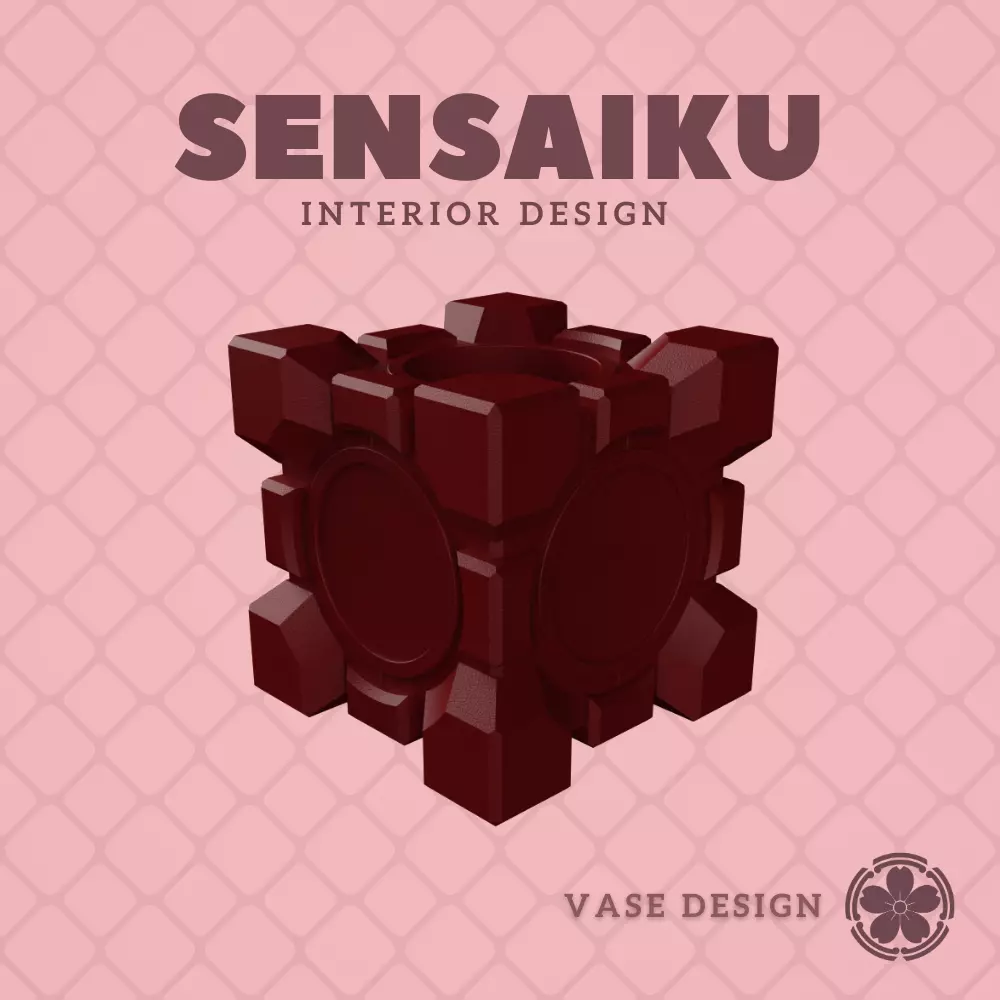 11 Cube 11 - Portal Cube Custom Vase Design - Ikebana Home 3D print model