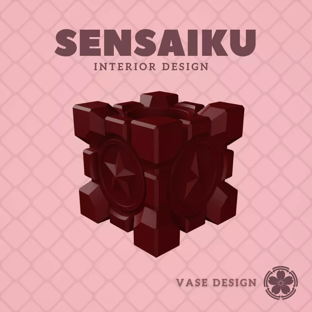 12 Cube 12 - Portal Cube Custom Vase Design - Ikebana Home 3D print model