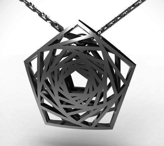 Pentagon mirror pendant 3D print model