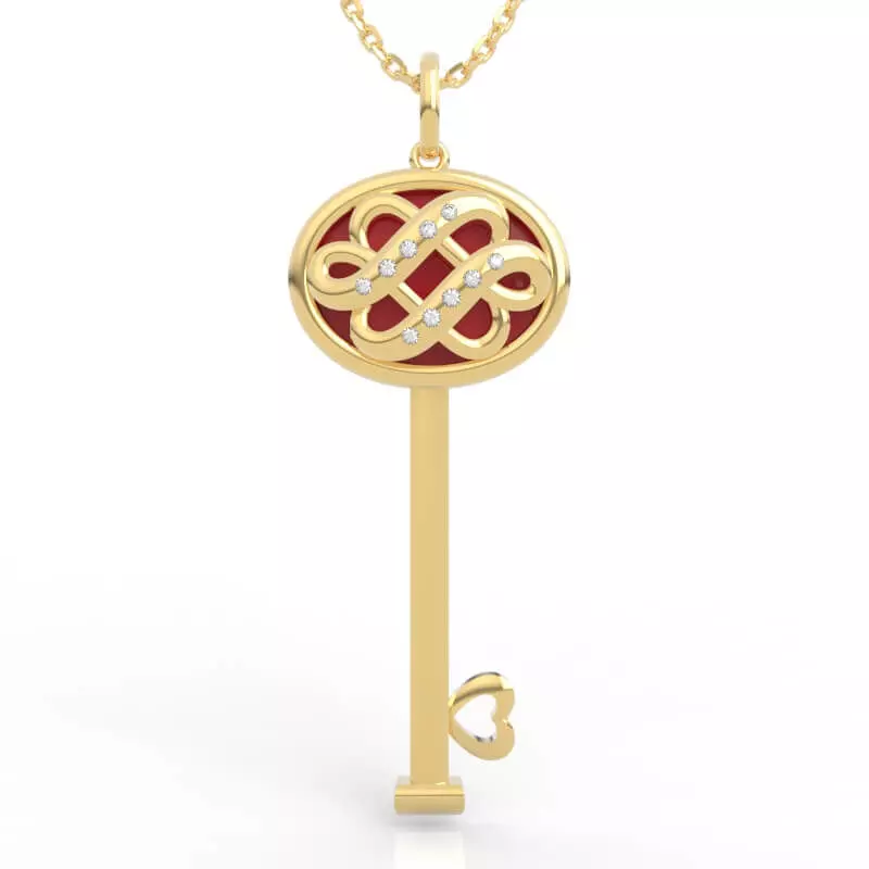 Stunning Double infinity knot key pendant necklace 3D print model