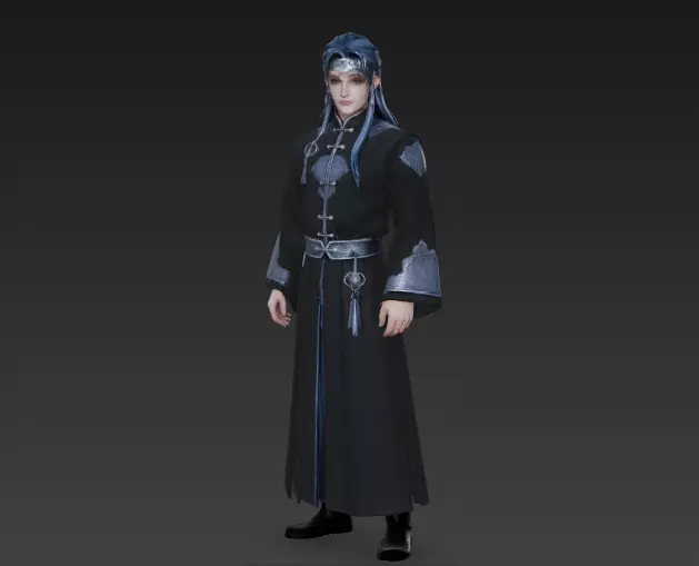 Ancient-style youth game character costumes 3D model