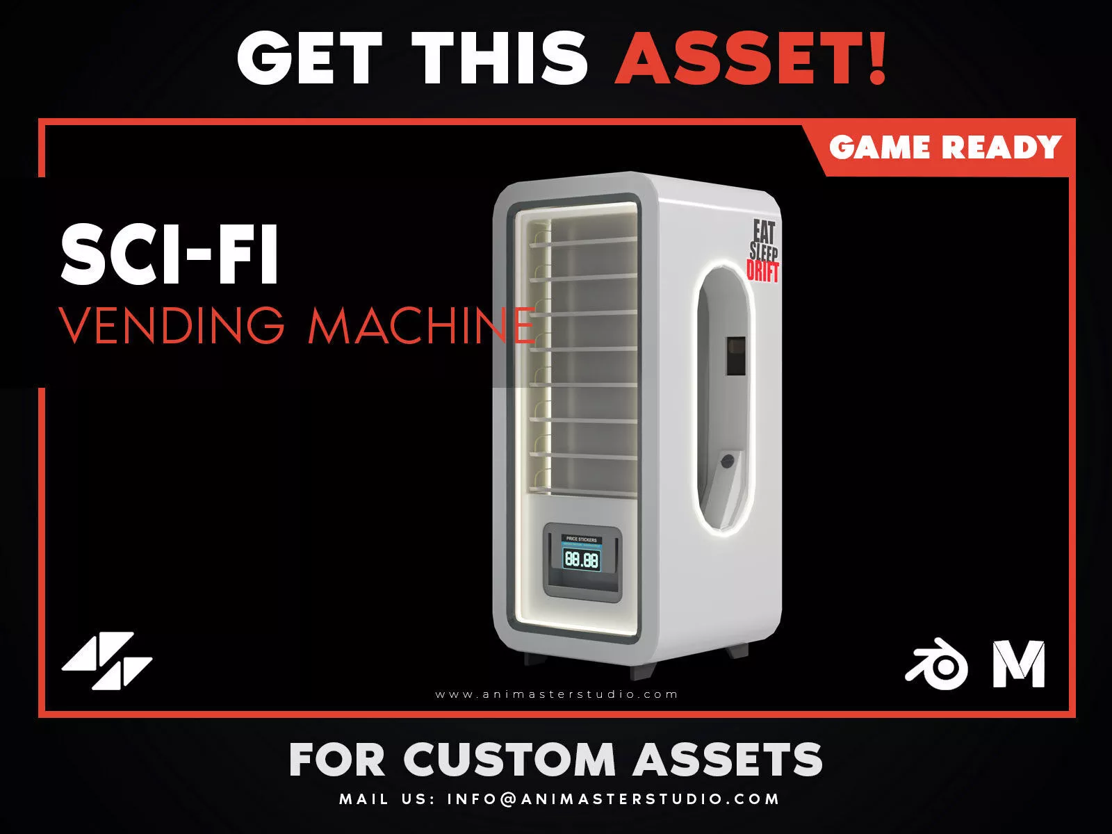 Futuristic Vending Machine Low-poly 3D model