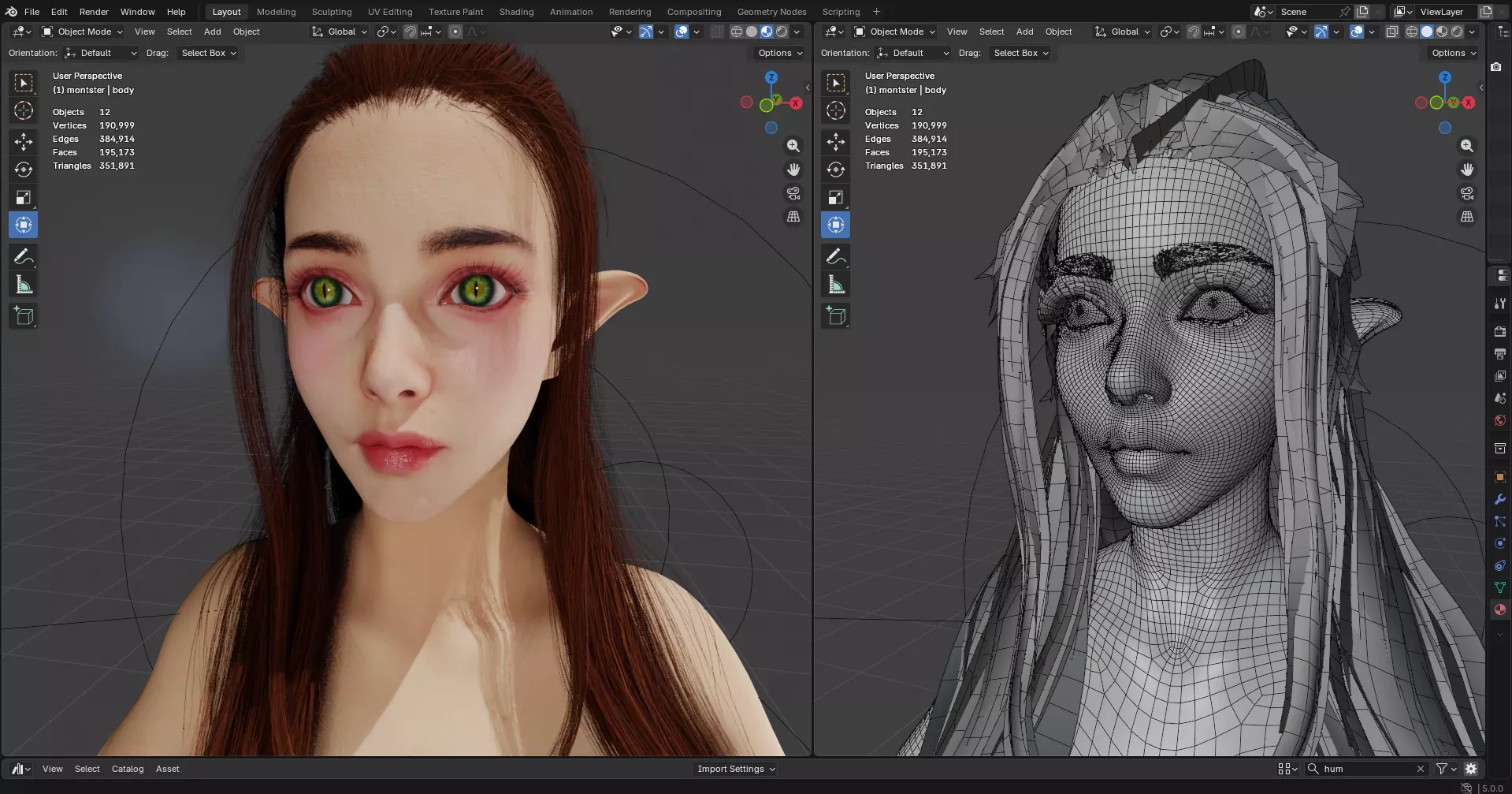 monster Girl PBR 8k highdetails Free 3D model