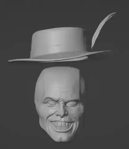 The Mask Head and Hat  - Jim Carrey